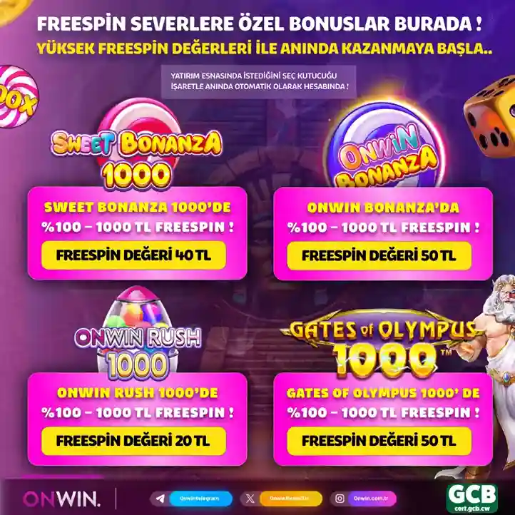 Freespin sevenler için Sweet Bonanza ve Gates of Olympus gibi popüler oyunlarla