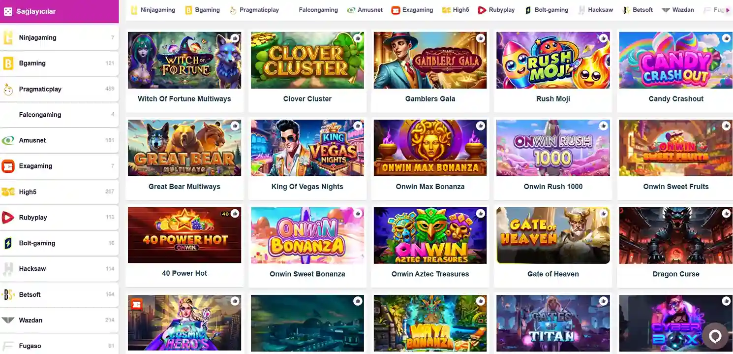 Popüler oyun sağlayıcıların en sevilen slot oyunları listesi